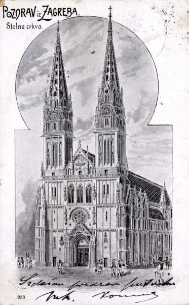 Katedrala 1900. godine. Razglednica prvostolnice